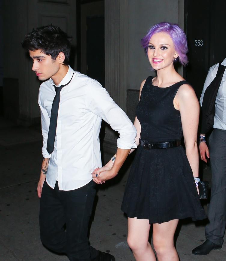 EXCLUSIVE: Zayn Malik and girlfriend Perrie Edwards leave a party hand in hand in New York City