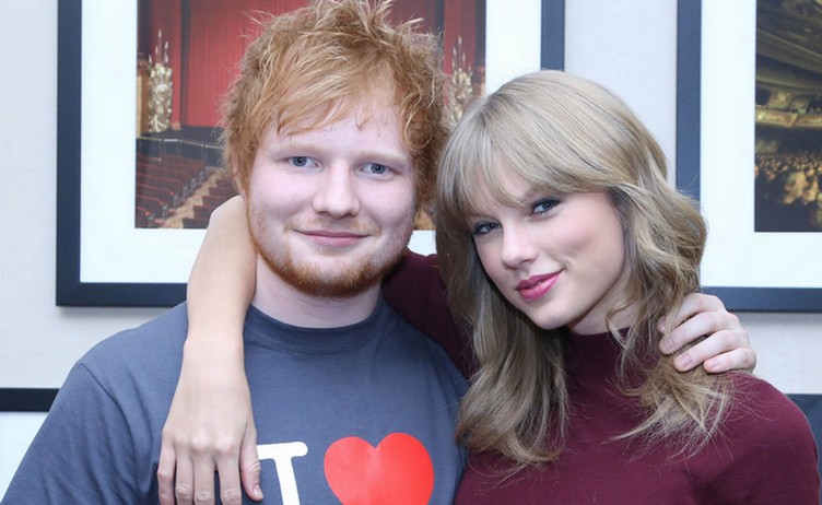 NEW YORK, NY - NOVEMBER 01: Ed Sheeran poses with Taylor Swift backstage before his sold-out show at Madison Square Garden Arena on November 1, 2013 in New York City. (Photo by Anna Webber/Getty Images for Atlantic Records)