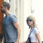 Taylor Swift and Calvin Harris arrive back to their apartment after having lunch at The Spotted Pig in Tribeca, NYC