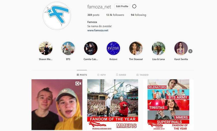 Koje slike na Famoza Instagramu su vam se najviše dopale u 2019. godini?
